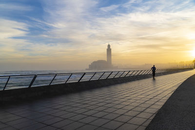 Scenic view of hassan ii mosque at sunrise - casablanca, morocco