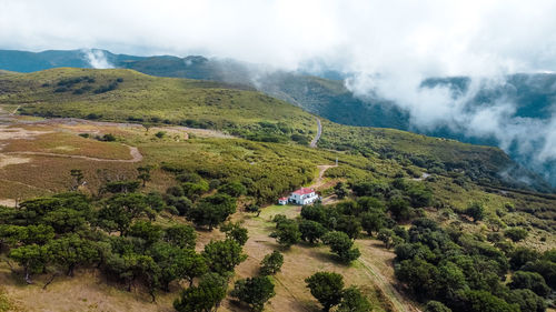 High angle view of landscape against sky