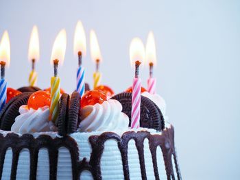 Close-up of cupcakes on cake