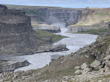 Scenic view of waterfall