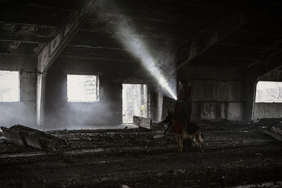 Interior of abandoned building