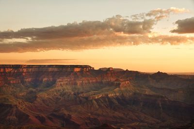 Scenic view of landscape against cloudy sky
