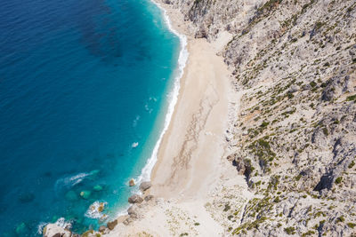 High angle view of beach