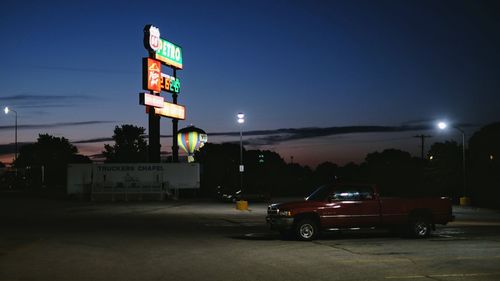 Cars on road at night