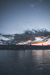 Scenic view of sea against sky at sunset