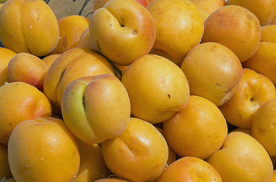 High angle view of fruits for sale at market stall