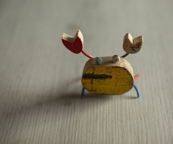 Close-up of toys on table