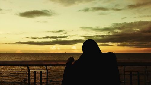 Scenic view of sea at sunset