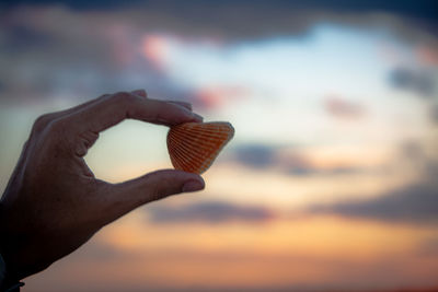 Close-up of hand holding ice cream cone