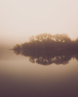 Scenic view of lake against clear sky