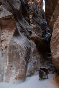 View from siq on entrance of city of petra, jordan