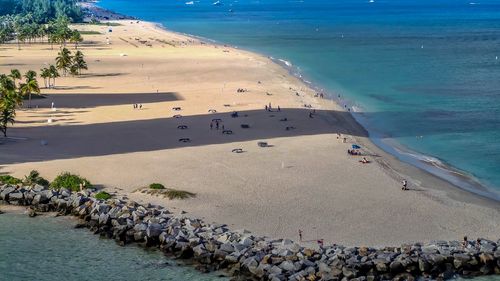 High angle view of beach