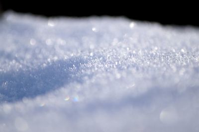 Close-up of snow on sea against sky