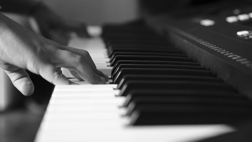 Close-up of piano keys