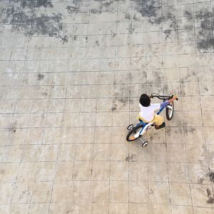 High angle view of man