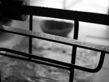 Close-up of railing