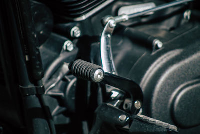 Close-up of motorcycle engine