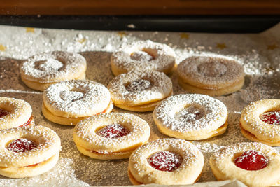 Homemade cookies german-style spitzbuben baking for christmas