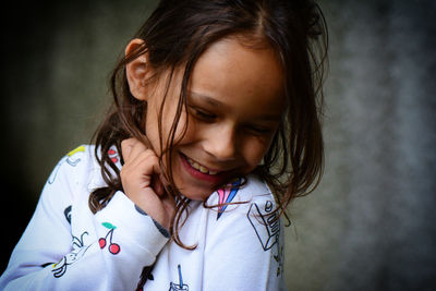 Portrait of a girl looking away