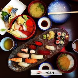 Close-up of sushi in plate