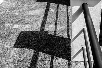 Close-up of shadow on floor