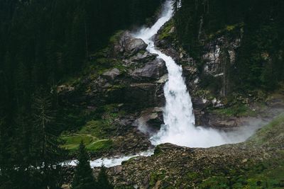 Aerial image of scenic krimml waterfalls, austria