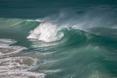 High angle view of sea waves