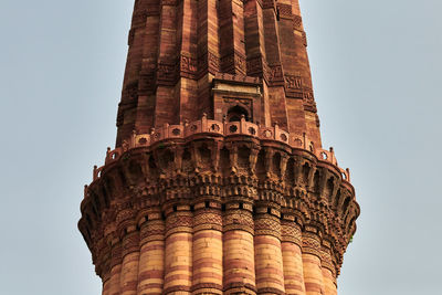 Low angle view of old building against clear sky