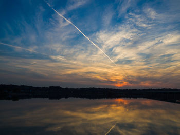 Scenic view of sea at sunset