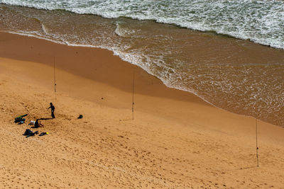 High angle view of beach