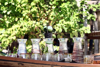 Close-up of glass jar on table