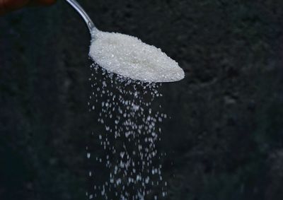 Close-up of water drop on snow