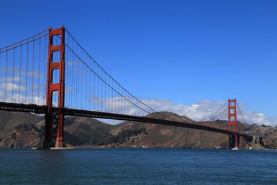 Suspension bridge over sea