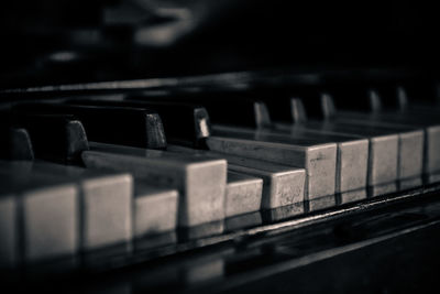 Close-up of piano keys