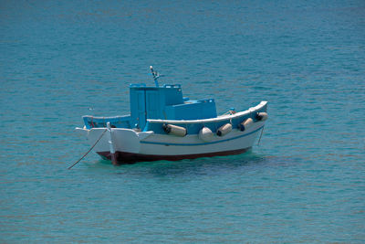 Boat sailing in sea