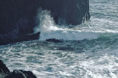 Water splashing in sea