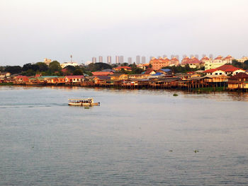 Scenic view of river against clear sky