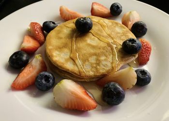 Close-up of breakfast served in plate