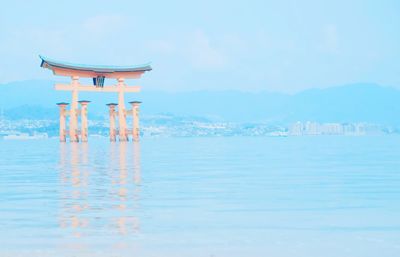 Itsukushima shrine in sea