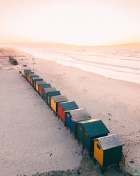 Scenic view of beach against clear sky