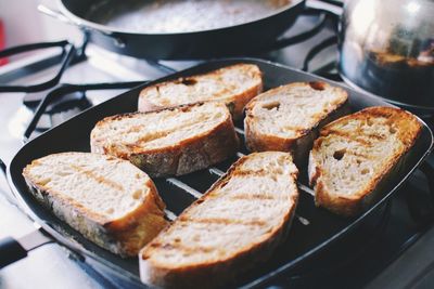 Close-up of bread in plate