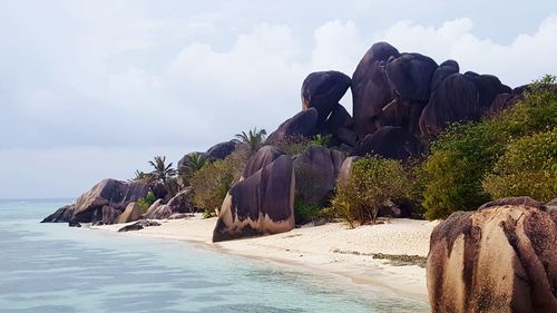 Scenic view of beach against sky