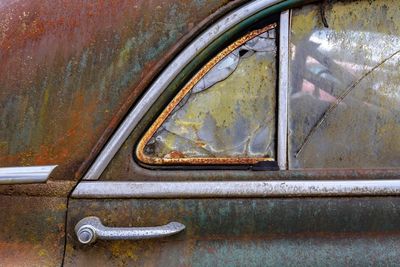 Close-up of rusty car