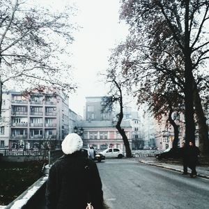 Man walking on city street