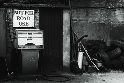 Information sign on wall