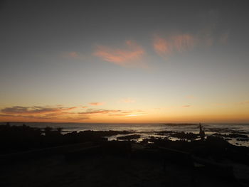 Scenic view of sea against sky at sunset