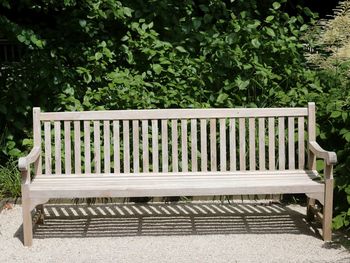 Empty bench in park