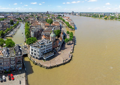 Aerial from the city dordrecht in the netherlands
