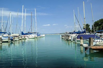 Boats in harbor