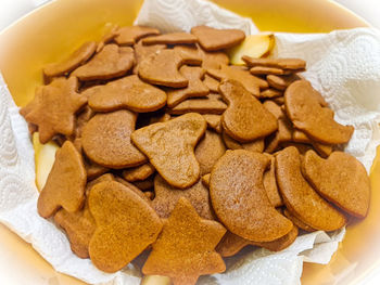 High angle view of breakfast